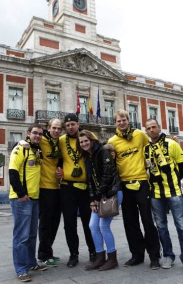 Seguidores del Borussia en las calles de Madrid