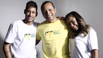 Neymar Jr, Neymar Sr y Rafaela.