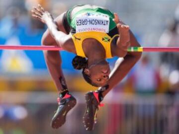 La jamaicana Daniel Atkinson-Grier compitiendo en salto femenino del Campeonato Panamericano en Toronto, Canada. 