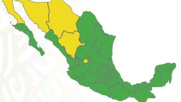 Semáforo Covid-19: qué estados permanecen en verde y cuales cambian de color