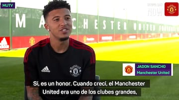 Sancho: "Estoy decidido a ganar títulos con el Manchester United"