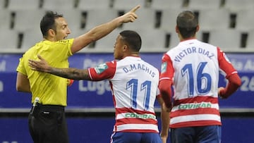 18/03/18 PARTIDO SEGUNDA DIVISION
 REAL OVIEDO - GRANADA
 MACHIS EXPULSADO CON ROJA POR EL ARBITRO DAMASO ARCEDIANO TRAS UN GOLPE A VITI EXPULSION 