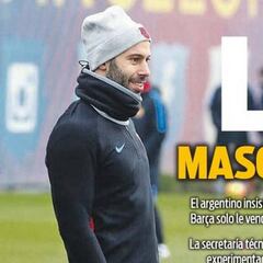 Mascherano y más salidas, en las portadas de Barcelona