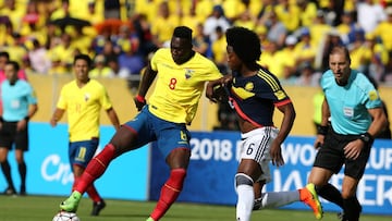 Carlos S&aacute;nchez jug&oacute; un gran partido ante Ecuador.