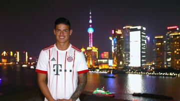 Así fue la llegada de James y Bayern Múnich a Singapur