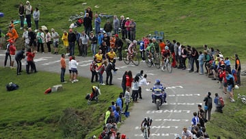 Ascenso a L'Angliru en la 20ª Etapa de la Vuelta a España 2023.