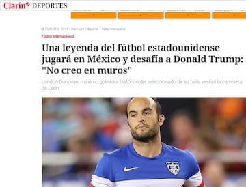 El Clarín de Argentina ve como un desafio a Trump la llegada de Donovan a México