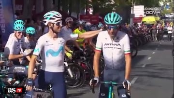 Alejandro Valverde, homenajeado en su última Vuelta a España