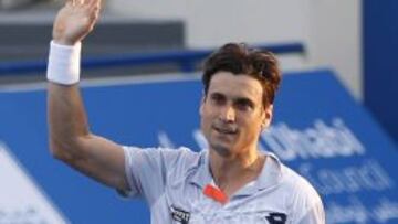 David Ferrer celebra su victoria sobre Tsonga.