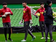 Plamen Andreev, Álvaro Jiménez, Laro Gómez y Pedro Dorronsoro, del Racing.