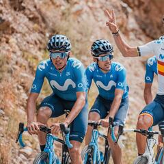 Mas y Valverde, con el Movistar en la concentración de Pirineos