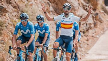 Mas y Valverde, durante la concentración de Movistar en los Pirineos.