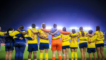 Players of America during the Great-Final first leg match between Pachuca and America as part of the Torneo Clausura 2025, Liga MX Femenil at Hidalgo Stadium on May 09, 2025 in Pachuca, Hidalgo, Mexico.