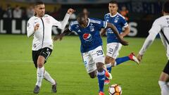 Eliser Qui&ntilde;ones en el partido de Millonarios ante Corinthians por Copa Libertadores