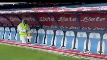 San Paolo ya est¨¢ preparado: as¨ª se desinfect¨® el estadio del N¨¢poles