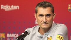 Ernesto Valverde, durante una comparecencia de prensa.