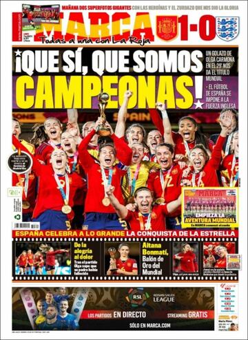 La prensa española, orgullosa de sus campeonas del mundo