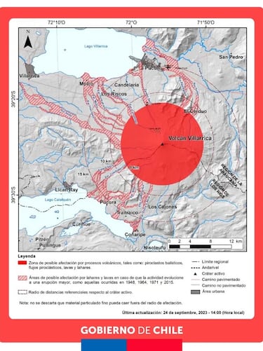 Alerta Naranja por volcán Villarrica: Sernageomin actualiza zonas afectadas, decretan suspensión de clases y así está la ciudad hoy