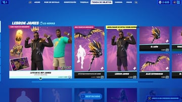 Todos los objetos de LeBron James aparecen en la sección "LeBron James" de la tienda