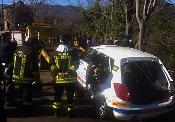 El por entonces piloto de Lotus-Renault perdió el control del coche en el 'Rally Ronde di Andora' impactando con un guardarraí­l que atravesó su Skoda Fabia. En ese accidente perdió prácticamente la movilidad de su brazo derecho.