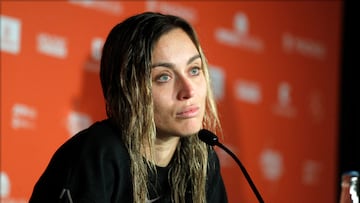 La tenista española Paula Badosa, durante una rueda de prensa.