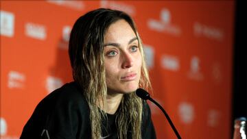 La tenista espa?ola Paula Badosa, durante una rueda de prensa.