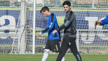 Piatti abandonó el entrenamiento del Espanyol.