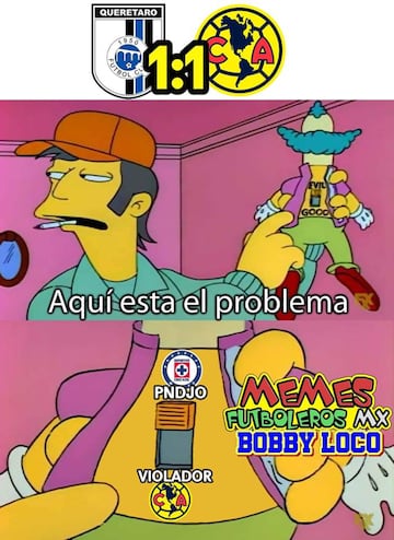 Los memes le pegan al América por empatar con Querétaro