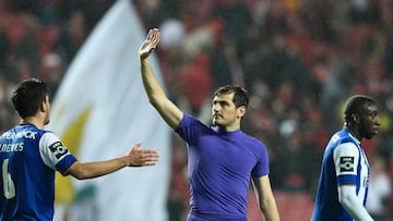 El portero del Oporto, Iker Casillas, durante un partido de la liga portuguesa.
