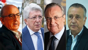 Jaume Roures, Enrique Cerezo, Florentino P&eacute;rez y Fernando Roig.