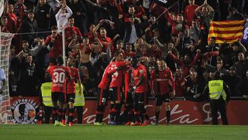 Alegría en el Mallorca tras vencer al Zaragoza