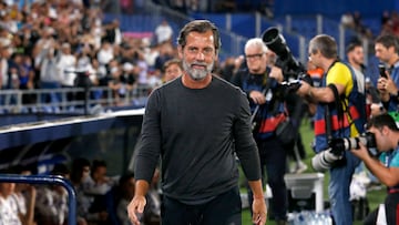 Quique Sánchez Flores antes de empezar un partido en el Coliseum.