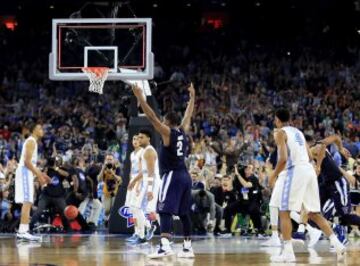 Kris Jenkins lanza el triple de la victoria de Villanova Wildcats en el último segundo.