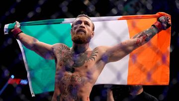 MMA Mixed Martial Arts - UFC 246 - Welterweight - Conor McGregor v Donald Cerrone - T-Mobile Arena, Las Vegas, United States - January 18, 2020  Conor McGregor celebrates his win against Donald Cerrone