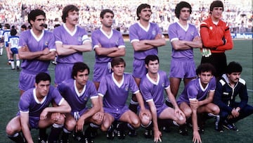 Arriba y de izquierda a derecha posan: Juanito, Castañeda, Casimiro, Bernal, Herrero y Agustín. Abajo, y en el mismo orden: Pineda, Álvarez, Cidón, Paco y Gallego.