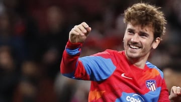 Griezmann, en el Atlético-United en el que volvió a jugar un mes y 17 días después de su recaída.