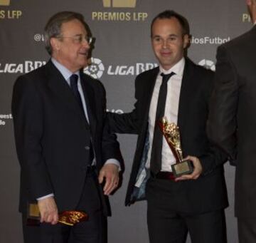 Florentino Pérez y Andrés Iniesta.