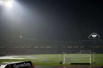 La fuerte lluvia que suspendió el Pumas vs Celaya en imágenes