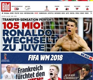 Así ha reaccionado la prensa mundial al fichaje de Cristiano
