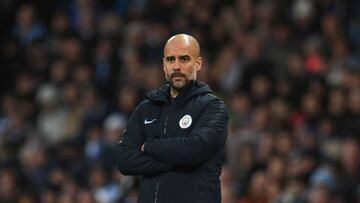 El t&eacute;cnico espa&ntilde;ol del Manchester City, Pep Guardiola, durante un partido.