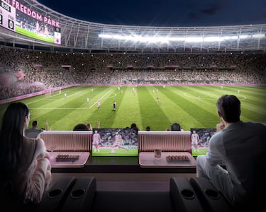 Zona VIP en la grada del Nu Stadium.