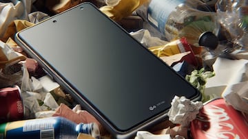 móvil en la basura