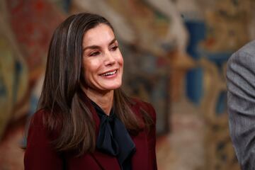 La reina Letizia durante la recepción a los deportistas olímpicos y paralímpicos participantes en los Juegos Olímpicos de París 2024, a 13 de noviembre de 2024.