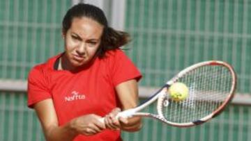 Paula Arias durante la Copa Federación Junior que se disputa en la Caja Mágica de Madrid.