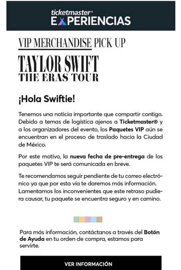 Conciertos de Taylor Swift en el Foro Sol CDMX: cuándo y dónde recoger los paquetes VIP de Ticketmaster