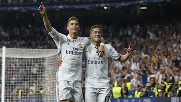 Cristiano y Lucas celebran el 3-0 al Atlético.