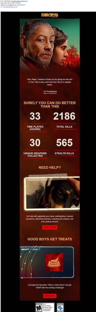 Far Cry 6: los jugadores están recibiendo este mail de El Presidente