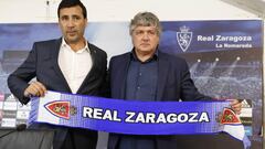 Ra&uacute;l Agn&eacute;, presentado con t&eacute;cnico del Zaragoza, con Narciso Juli&aacute;