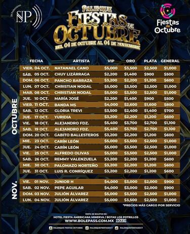 Palenque Fiestas de Octubre 2024: artistas, precios y dónde comprar los boletos 