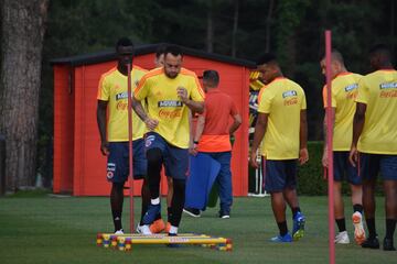 La primera práctica de la Selección en territorio italiano fue para realizar trabajos de recuperación física en campo y gimnasio. Cambiasso se unió al cuerpo técnico.